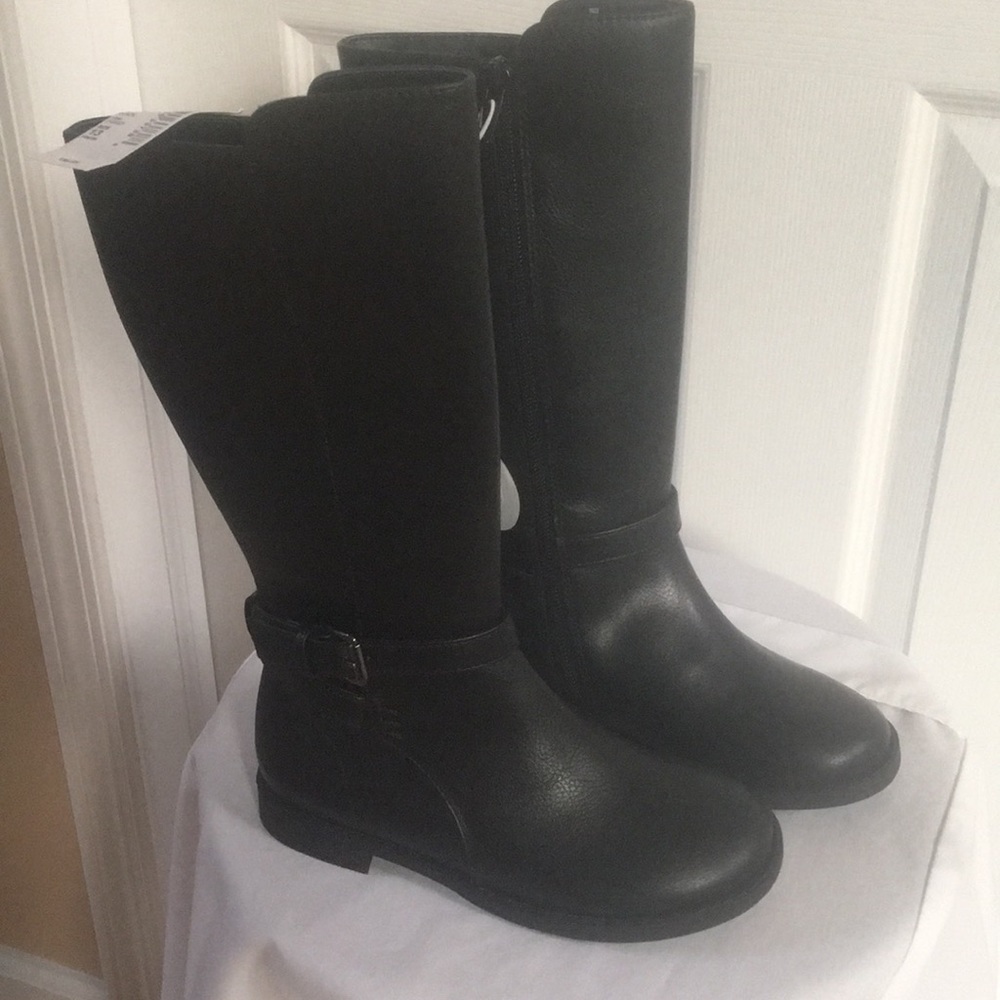 Kids Black leather boot